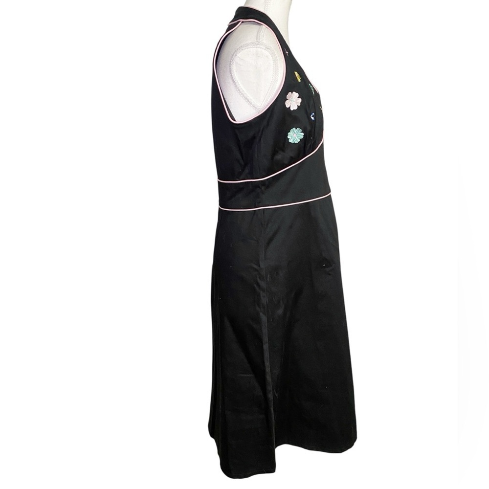 Sag Harbor Black Dress with Floral Embroidery - Picture 3 of 16